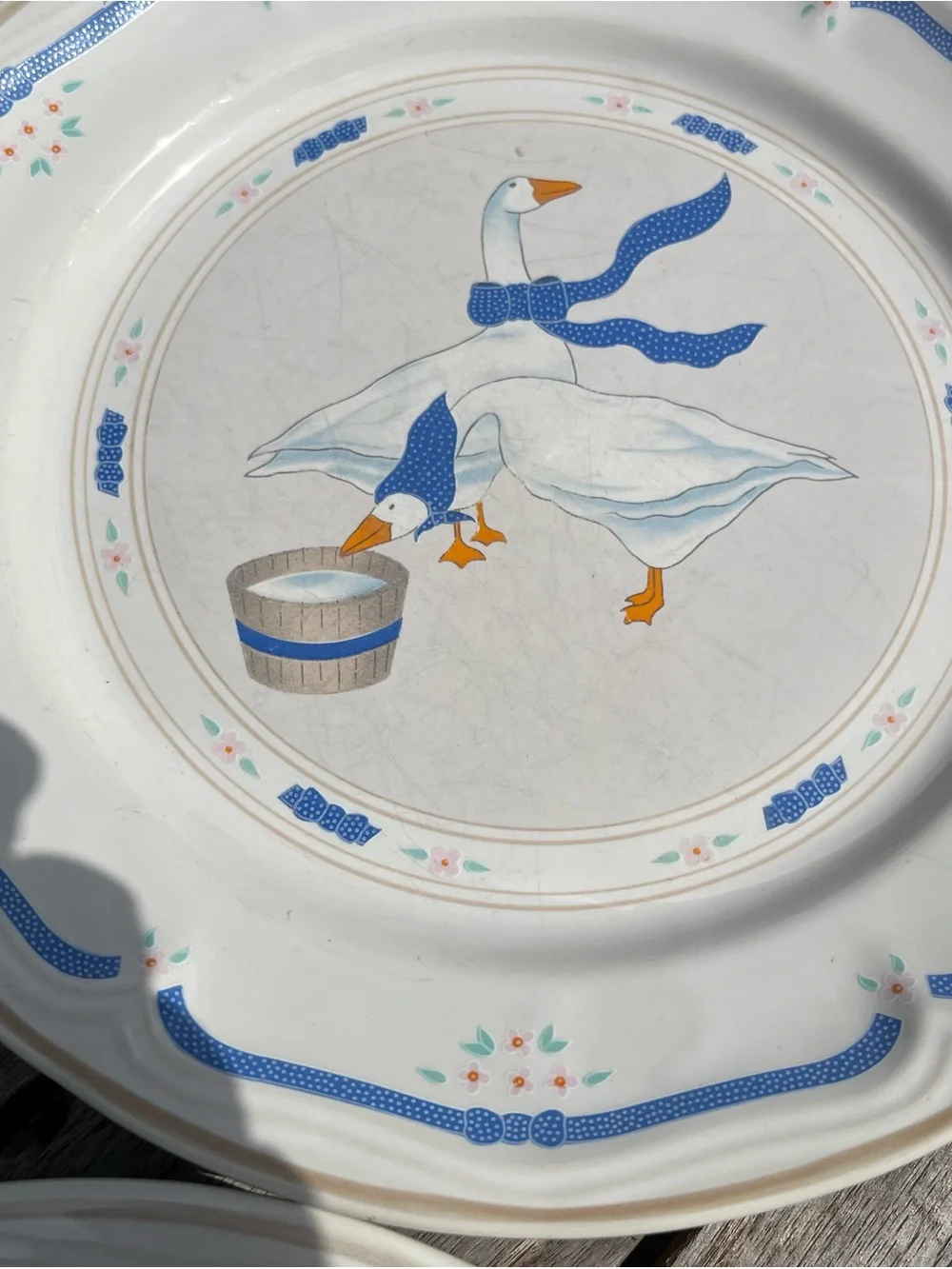 Set of 6 Newcor Geese Dinner Plates